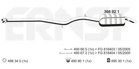 Endschalldämpfer links ERNST 366021 Bild Endschalldämpfer links ERNST 366021