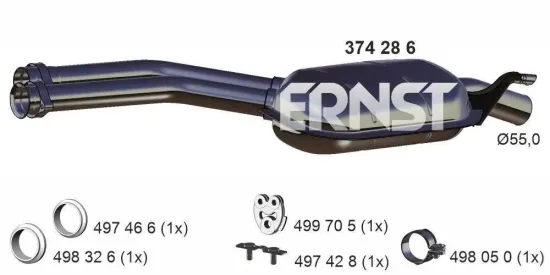 Mittelschalldämpfer ERNST 374286 Bild Mittelschalldämpfer ERNST 374286