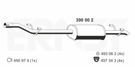 Mittelschalldämpfer ERNST 390002 Bild Mittelschalldämpfer ERNST 390002