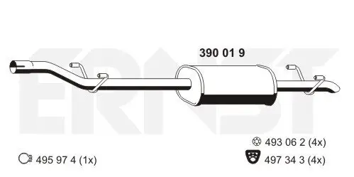 Mittelschalldämpfer ERNST 390019 Bild Mittelschalldämpfer ERNST 390019