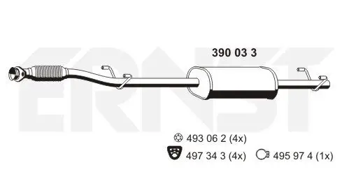 Mittelschalldämpfer ERNST 390033