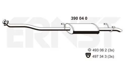 Mittelschalldämpfer ERNST 390040
