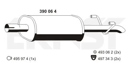 Mittelschalldämpfer ERNST 390064 Bild Mittelschalldämpfer ERNST 390064