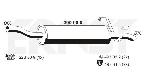 Mittelschalldämpfer ERNST 390088 Bild Mittelschalldämpfer ERNST 390088