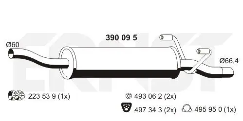Mittelschalldämpfer ERNST 390095