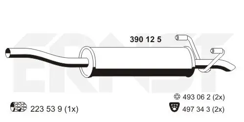 Mittelschalldämpfer ERNST 390125 Bild Mittelschalldämpfer ERNST 390125