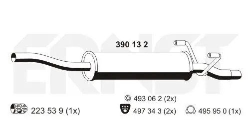 Mittelschalldämpfer ERNST 390132 Bild Mittelschalldämpfer ERNST 390132