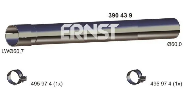 Abgasrohr hinten links ERNST 390439