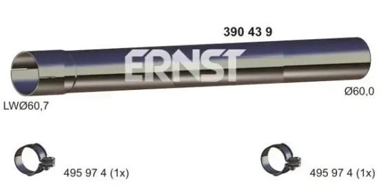 Abgasrohr hinten links ERNST 390439 Bild Abgasrohr hinten links ERNST 390439