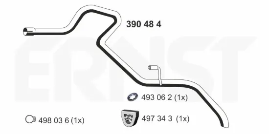 Abgasrohr hinten links ERNST 390484 Bild Abgasrohr hinten links ERNST 390484