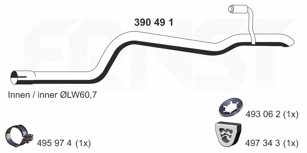 Abgasrohr hinten ERNST 390491