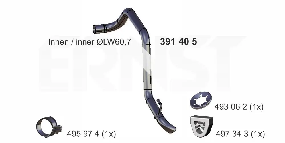 Abgasrohr hinten links ERNST 391405