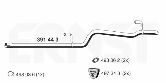 Abgasrohr hinten ERNST 391443 Bild Abgasrohr hinten ERNST 391443