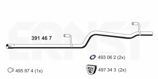 Abgasrohr hinten ERNST 391467 Bild Abgasrohr hinten ERNST 391467