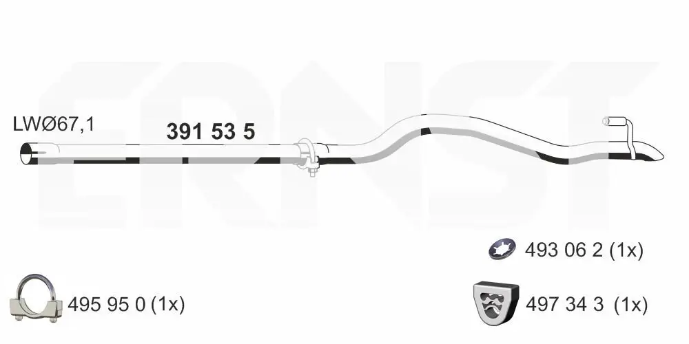 Abgasrohr hinten ERNST 391535