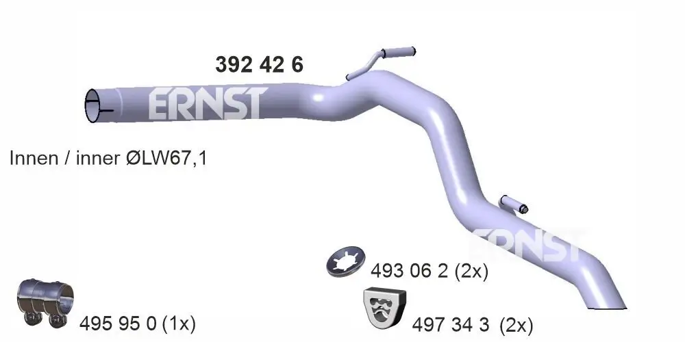 Abgasrohr hinten ERNST 392426