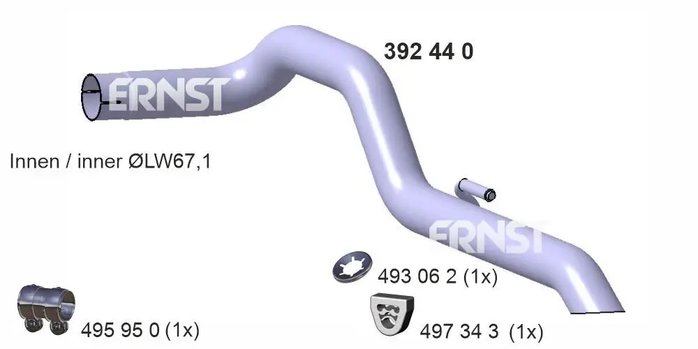 Abgasrohr hinten ERNST 392440