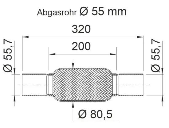 Flexrohr, Abgasanlage ERNST 460118 Bild Flexrohr, Abgasanlage ERNST 460118