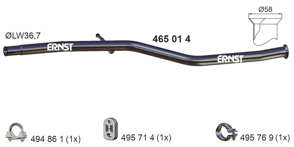 Abgasrohr ERNST 465014