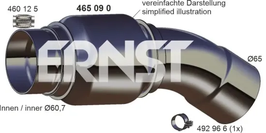 Reparaturrohr, Katalysator ERNST 465090 Bild Reparaturrohr, Katalysator ERNST 465090