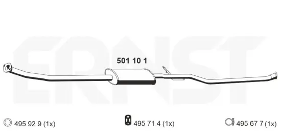 Mittelschalldämpfer ERNST 501101 Bild Mittelschalldämpfer ERNST 501101