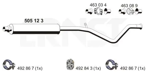 Mittelschalldämpfer ERNST 505123