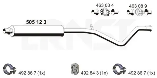 Mittelschalldämpfer ERNST 505123 Bild Mittelschalldämpfer ERNST 505123