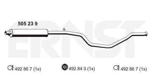 Mittelschalldämpfer ERNST 505239