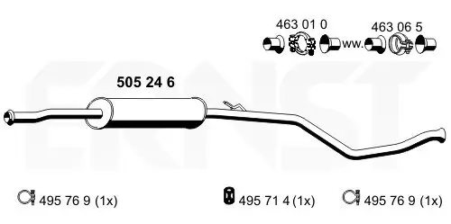 Mittelschalldämpfer ERNST 505246