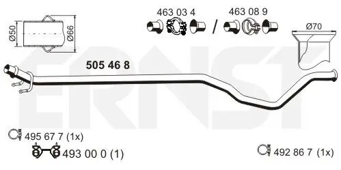 Abgasrohr Mitte ERNST 505468 Bild Abgasrohr Mitte ERNST 505468