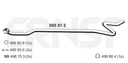Abgasrohr mitte ERNST 505512 Bild Abgasrohr mitte ERNST 505512
