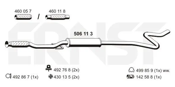 Mittelschalldämpfer ERNST 506113