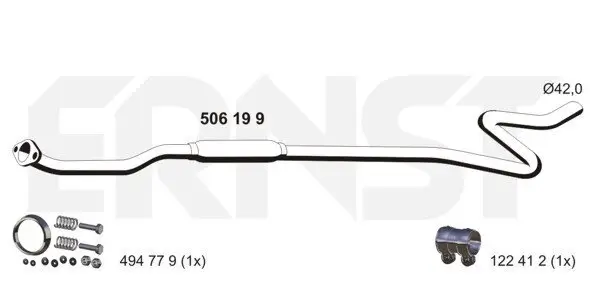 Mittelschalldämpfer ERNST 506199