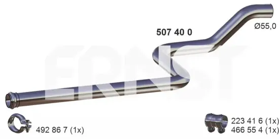 Abgasrohr Mitte ERNST 507400 Bild Abgasrohr Mitte ERNST 507400