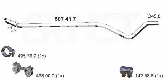 Abgasrohr Mitte ERNST 507417 Bild Abgasrohr Mitte ERNST 507417