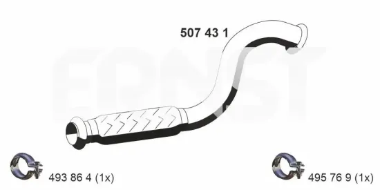 Abgasrohr vorne ERNST 507431 Bild Abgasrohr vorne ERNST 507431