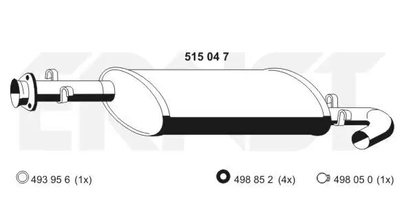 Mittelschalldämpfer ERNST 515047