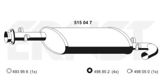 Mittelschalldämpfer ERNST 515047 Bild Mittelschalldämpfer ERNST 515047