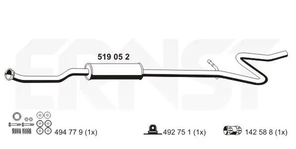 Mittelschalldämpfer ERNST 519052