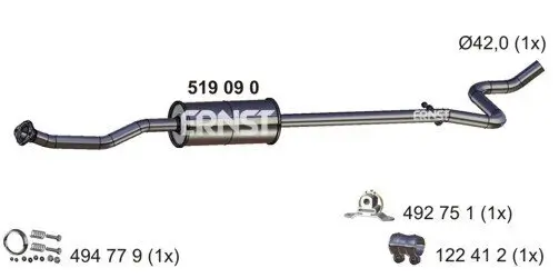 Mittelschalldämpfer ERNST 519090 Bild Mittelschalldämpfer ERNST 519090