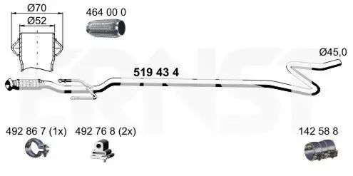 Abgasrohr Mitte ERNST 519434