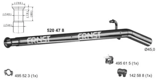 Abgasrohr ERNST 520478 Bild Abgasrohr ERNST 520478