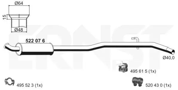 Vorschalldämpfer ERNST 522076