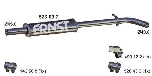 Mittelschalldämpfer ERNST 523097