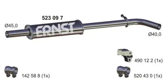 Mittelschalldämpfer ERNST 523097 Bild Mittelschalldämpfer ERNST 523097
