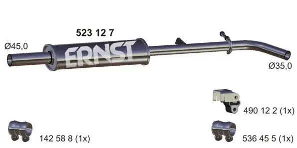 Mittelschalldämpfer ERNST 523127