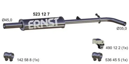 Mittelschalldämpfer ERNST 523127 Bild Mittelschalldämpfer ERNST 523127