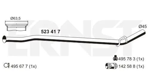 Abgasrohr Mitte ERNST 523417