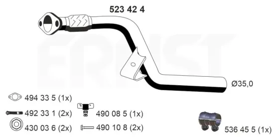 Abgasrohr vorne ERNST 523424 Bild Abgasrohr vorne ERNST 523424