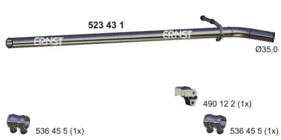 Abgasrohr Mitte ERNST 523431 Bild Abgasrohr Mitte ERNST 523431